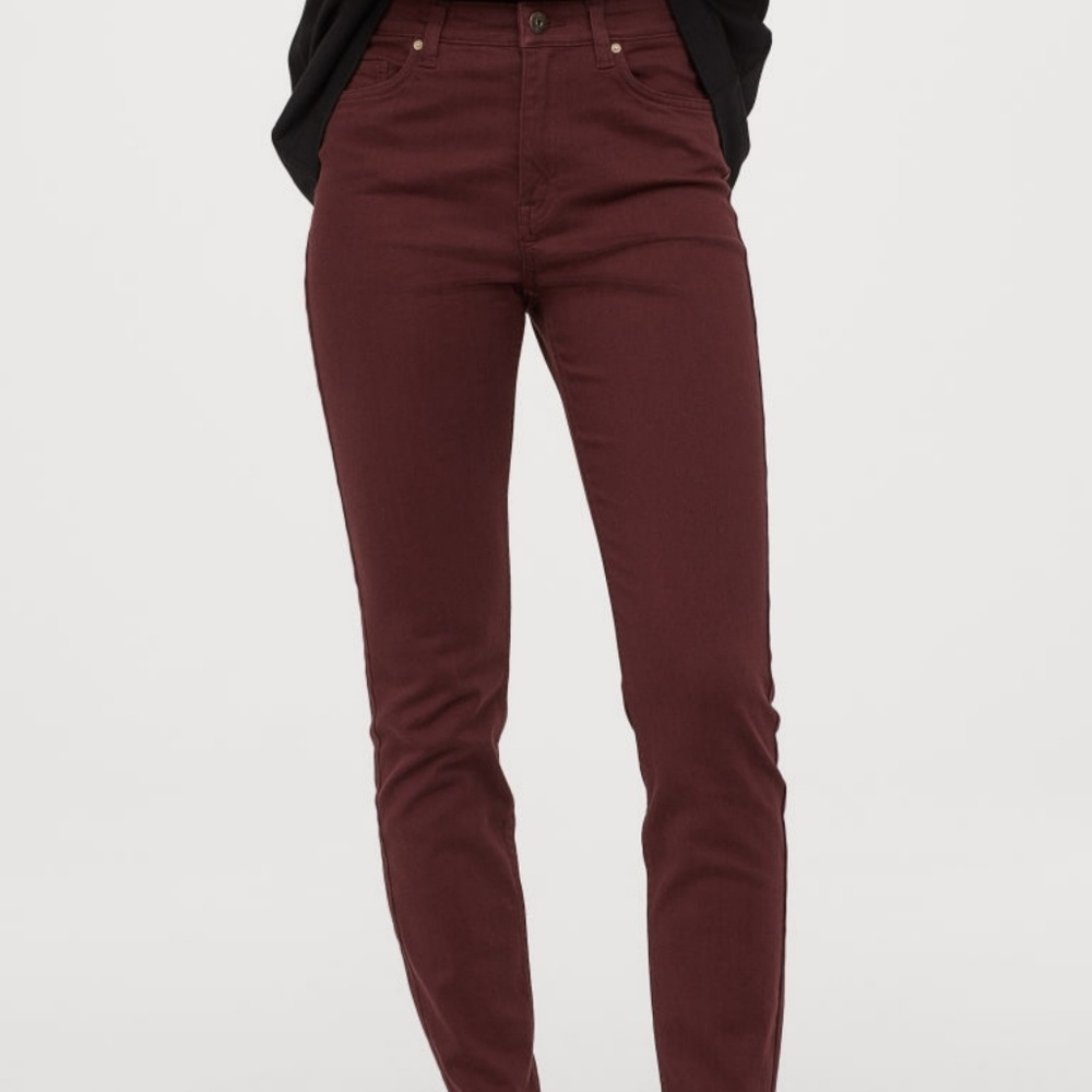 HM Burgundy High Waist, Skinny Pant, Size 2/32